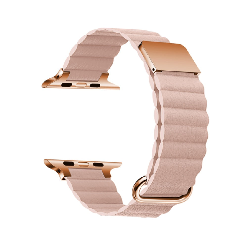 CORREA DE CUERO CON ACERO GOLD ROSE 38/40/41/42/44/45/49MM