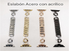 CORREAS ESLABON CON ACRILICO APPLEWATCH 38/40/41/42/44/45/49MM