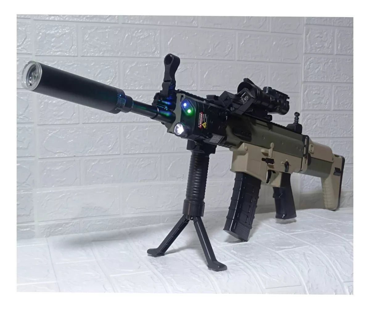 Fusil Scar De Hidrogel Lanza Balines Recargable