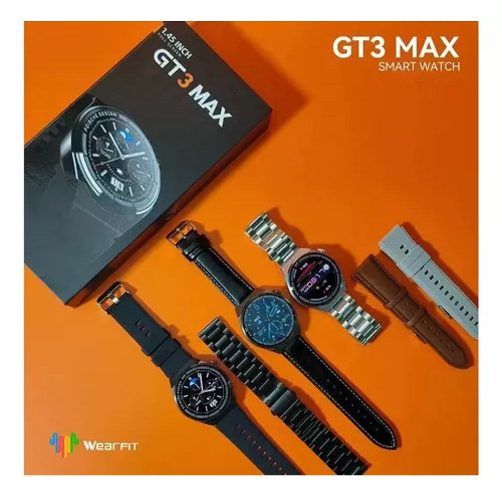 SMARTWATCH GT3 MAX, 3 CORREAS INTERCAMBIABLES Y SISTEMA NFC