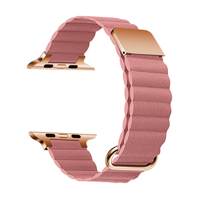 CORREA DE CUERO CON ACERO GOLD ROSE 38/40/41/42/44/45/49MM