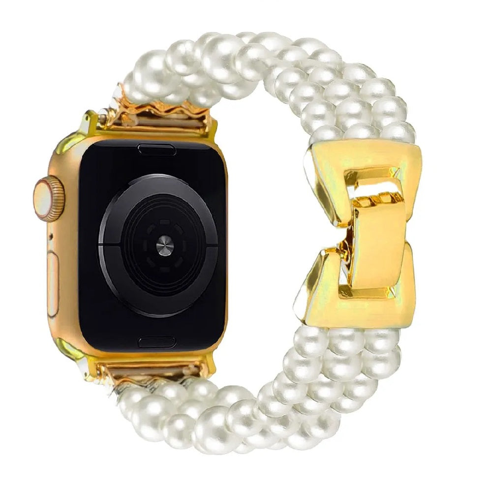 CORREA PERLAS CON ACERO PARA SMARTWATCH DE 38/40/41/42/44/45/49MM