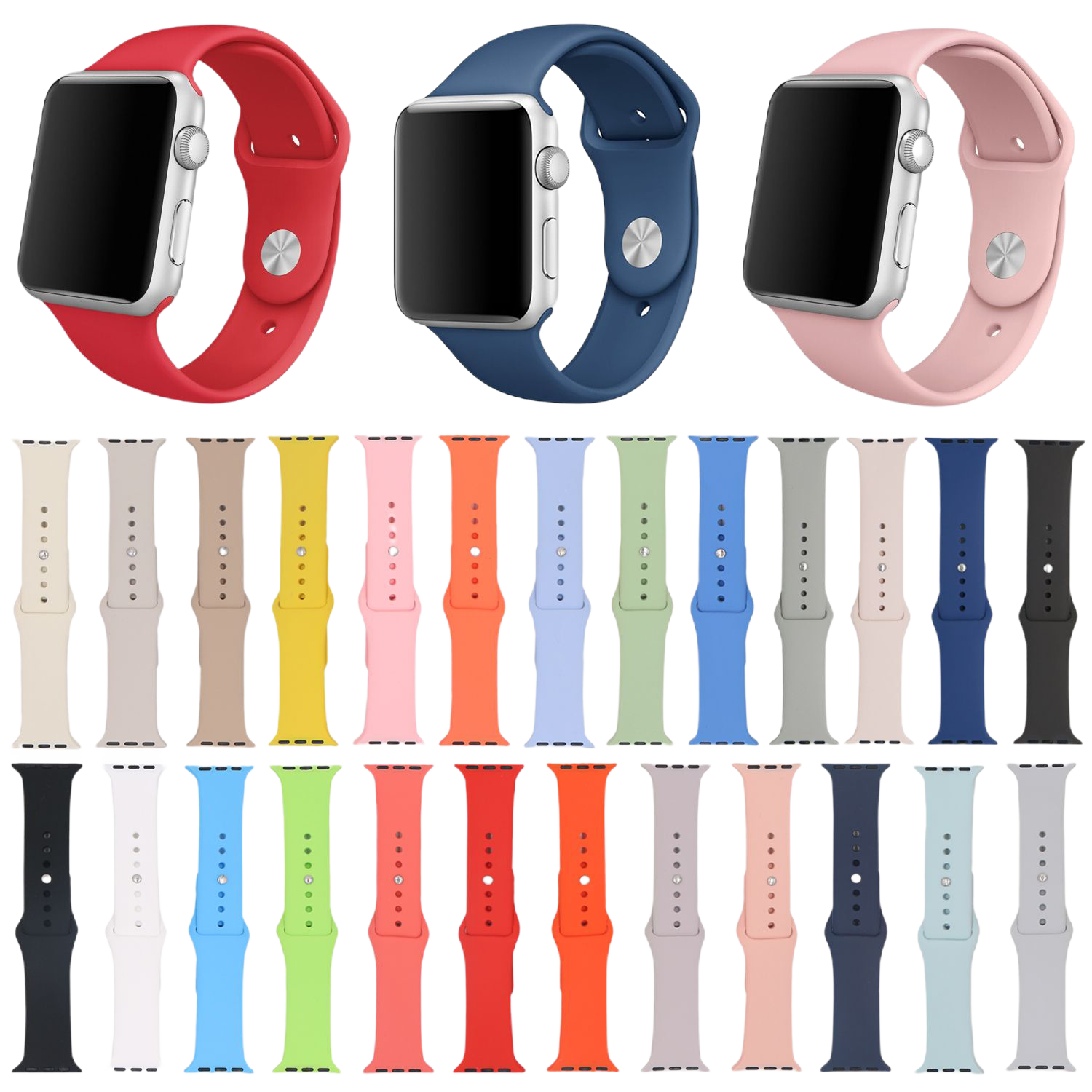 CORREA SILICONA PARA SMART/APPLEWATCH DE 38/40/41/42/44/45/49mm Serie 3/4/5/6/7/8/SE